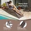 image:imageGiantex Patio Lounge Chair Foldable Chaise Lounger Outdoor Sunbathing Chair W 5Position Backrest 2Position Footrest Steel Frame Portable Recliner for Yard Lawn Tanning Pool Chairs 1 BrownBrown