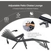 image:imageGiantex Patio Lounge Chair Foldable Chaise Lounger Outdoor Sunbathing Chair W 5Position Backrest 2Position Footrest Steel Frame Portable Recliner for Yard Lawn Tanning Pool Chairs 1 BrownGrey