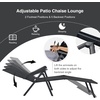 image:imageGiantex Patio Lounge Chair Foldable Chaise Lounger Outdoor Sunbathing Chair W 5Position Backrest 2Position Footrest Steel Frame Portable Recliner for Yard Lawn Tanning Pool Chairs 1 BrownBlack