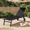 image:imageGiantex Patio Lounge Chair with Wheels Sun Tanning Chair with Adjustable 6Position Backrest Breathable Seat Fabric HeavyDuty Metal FrameOutdoor Pool Lounger for Backyard Beach 1BlackBlack