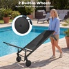 image:imageGiantex Patio Lounge Chair with Wheels Sun Tanning Chair with Adjustable 6Position Backrest Breathable Seat Fabric HeavyDuty Metal FrameOutdoor Pool Lounger for Backyard Beach 1BlackBlack
