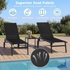 image:imageGiantex Patio Lounge Chair with Wheels Sun Tanning Chair with Adjustable 6Position Backrest Breathable Seat Fabric HeavyDuty Metal FrameOutdoor Pool Lounger for Backyard Beach 1BlackBlack