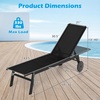 image:imageGiantex Patio Lounge Chair with Wheels Sun Tanning Chair with Adjustable 6Position Backrest Breathable Seat Fabric HeavyDuty Metal FrameOutdoor Pool Lounger for Backyard Beach 1BlackBlack