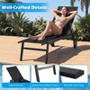 image:imageGiantex Patio Lounge Chair with Wheels Sun Tanning Chair with Adjustable 6Position Backrest Breathable Seat Fabric HeavyDuty Metal FrameOutdoor Pool Lounger for Backyard Beach 1BlackBlack