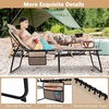 image:imageGiantex Patio Lounge Chairs for Outside  Folding Tanning Chair wHeadrest 4 Adjustable Positions Side Pocket Outdoor Chaise Lounge for Camping Pool Sunbathing Beach Chair PinkBeige