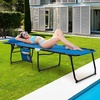 image:imageGiantex Patio Lounge Chairs for Outside  Folding Tanning Chair wHeadrest 4 Adjustable Positions Side Pocket Outdoor Chaise Lounge for Camping Pool Sunbathing Beach Chair PinkNavy