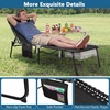 image:imageGiantex Patio Lounge Chairs for Outside  Folding Tanning Chair wHeadrest 4 Adjustable Positions Side Pocket Outdoor Chaise Lounge for Camping Pool Sunbathing Beach Chair PinkBlack