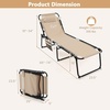image:imageGiantex Patio Lounge Chairs for Outside  Folding Tanning Chair wHeadrest 4 Adjustable Positions Side Pocket Outdoor Chaise Lounge for Camping Pool Sunbathing Beach Chair PinkBeige