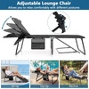image:imageGiantex Patio Lounge Chairs for Outside  Folding Tanning Chair wHeadrest 4 Adjustable Positions Side Pocket Outdoor Chaise Lounge for Camping Pool Sunbathing Beach Chair PinkBlack