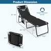 image:imageGiantex Patio Lounge Chairs for Outside  Folding Tanning Chair wHeadrest 4 Adjustable Positions Side Pocket Outdoor Chaise Lounge for Camping Pool Sunbathing Beach Chair PinkBlack