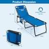 image:imageGiantex Patio Lounge Chairs for Outside  Folding Tanning Chair wHeadrest 4 Adjustable Positions Side Pocket Outdoor Chaise Lounge for Camping Pool Sunbathing Beach Chair PinkNavy