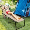 image:imageGiantex Patio Lounge Chairs for Outside  Folding Tanning Chair wHeadrest 4 Adjustable Positions Side Pocket Outdoor Chaise Lounge for Camping Pool Sunbathing Beach Chair PinkBeige