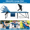 image:imageGiantex Patio Lounge Chairs for Outside  Folding Tanning Chair wHeadrest 4 Adjustable Positions Side Pocket Outdoor Chaise Lounge for Camping Pool Sunbathing Beach Chair PinkNavy