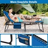 image:imageGiantex Patio Lounge Chairs for Outside  Folding Tanning Chair wHeadrest 4 Adjustable Positions Side Pocket Outdoor Chaise Lounge for Camping Pool Sunbathing Beach Chair PinkNavy