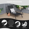 image:imageGiantex Patio Lounge Chairs for Pool Area Outdoor Chaise Lounger with 6 Adjustable Position Smooth Wheels and QuickDrying Fabric Lawn Recliner for Backyard Garden Sunbathing Chair 1 GrayBlack