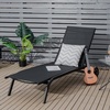 image:imageGiantex Patio Lounge Chairs for Pool Area Outdoor Chaise Lounger with 6 Adjustable Position Smooth Wheels and QuickDrying Fabric Lawn Recliner for Backyard Garden Sunbathing Chair 1 GrayBlack