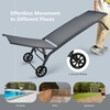 image:imageGiantex Patio Lounge Chairs for Pool Area Outdoor Chaise Lounger with 6 Adjustable Position Smooth Wheels and QuickDrying Fabric Lawn Recliner for Backyard Garden Sunbathing Chair 1 GrayGrey