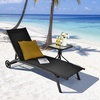 image:imageGiantex Patio Lounge Chairs for Pool Area Outdoor Chaise Lounger with 6 Adjustable Position Smooth Wheels and QuickDrying Fabric Lawn Recliner for Backyard Garden Sunbathing Chair 1 GrayBlack