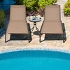 image:imageGiantex Patio Lounge Chairs for Pool Area Outdoor Chaise Lounger with 6 Adjustable Position Smooth Wheels and QuickDrying Fabric Lawn Recliner for Backyard Garden Sunbathing Chair 1 GrayBrown