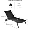 image:imageGiantex Patio Lounge Chairs for Pool Area Outdoor Chaise Lounger with 6 Adjustable Position Smooth Wheels and QuickDrying Fabric Lawn Recliner for Backyard Garden Sunbathing Chair 1 GrayBlack