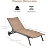 image:imageGiantex Patio Lounge Chairs for Pool Area Outdoor Chaise Lounger with 6 Adjustable Position Smooth Wheels and QuickDrying Fabric Lawn Recliner for Backyard Garden Sunbathing Chair 1 GrayBrown