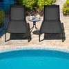 image:imageGiantex Patio Lounge Chairs for Pool Area Outdoor Chaise Lounger with 6 Adjustable Position Smooth Wheels and QuickDrying Fabric Lawn Recliner for Backyard Garden Sunbathing Chair 1 GrayBlack