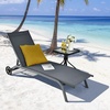 image:imageGiantex Patio Lounge Chairs for Pool Area Outdoor Chaise Lounger with 6 Adjustable Position Smooth Wheels and QuickDrying Fabric Lawn Recliner for Backyard Garden Sunbathing Chair 1 GrayGrey