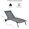 image:imageGiantex Patio Lounge Chairs for Pool Area Outdoor Chaise Lounger with 6 Adjustable Position Smooth Wheels and QuickDrying Fabric Lawn Recliner for Backyard Garden Sunbathing Chair 1 GrayGrey