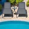 image:imageGiantex Patio Lounge Chairs for Pool Area Outdoor Chaise Lounger with 6 Adjustable Position Smooth Wheels and QuickDrying Fabric Lawn Recliner for Backyard Garden Sunbathing Chair 1 GrayGrey