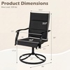 image:imageGiantex Patio Swivel Chairs Set of 2 Outdoor Dining Chairs wPadded Seat amp High Back Curved Armrests HeavyDuty Metal Frame for Garden Lawn Backyard Poolside PorchBlack