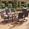 image:imageGiantex Patio Swivel Chairs Set of 2 Outdoor Dining Chairs wPadded Seat amp High Back Curved Armrests HeavyDuty Metal Frame for Garden Lawn Backyard Poolside PorchBrown