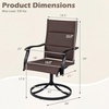 image:imageGiantex Patio Swivel Chairs Set of 2 Outdoor Dining Chairs wPadded Seat amp High Back Curved Armrests HeavyDuty Metal Frame for Garden Lawn Backyard Poolside PorchBrown