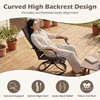 image:imageGiantex Patio Swivel Chairs Set of 2 Outdoor Dining Chairs wPadded Seat amp High Back Curved Armrests HeavyDuty Metal Frame for Garden Lawn Backyard Poolside PorchBrown