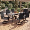 image:imageGiantex Patio Swivel Chairs Set of 2 Outdoor Dining Chairs wPadded Seat amp High Back Curved Armrests HeavyDuty Metal Frame for Garden Lawn Backyard Poolside PorchBlack