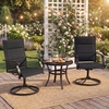 image:imageGiantex Patio Swivel Chairs Set of 2 Outdoor Dining Chairs wPadded Seat amp High Back Curved Armrests HeavyDuty Metal Frame for Garden Lawn Backyard Poolside PorchBlack