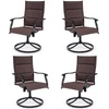 image:imageGiantex Patio Swivel Chairs Set of 2 Outdoor Dining Chairs wPadded Seat amp High Back Curved Armrests HeavyDuty Metal Frame for Garden Lawn Backyard Poolside PorchBrown
