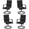 image:imageGiantex Patio Swivel Chairs Set of 2 Outdoor Dining Chairs wPadded Seat amp High Back Curved Armrests HeavyDuty Metal Frame for Garden Lawn Backyard Poolside PorchBlack