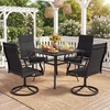 image:imageGiantex Patio Swivel Chairs Set of 2 Outdoor Dining Chairs wPadded Seat amp High Back Curved Armrests HeavyDuty Metal Frame for Garden Lawn Backyard Poolside PorchBlack