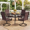 image:imageGiantex Patio Swivel Chairs Set of 2 Outdoor Dining Chairs wPadded Seat amp High Back Curved Armrests HeavyDuty Metal Frame for Garden Lawn Backyard Poolside PorchBrown