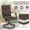 image:imageGiantex Patio Swivel Chairs Set of 2 Outdoor Dining Chairs wPadded Seat amp High Back Curved Armrests HeavyDuty Metal Frame for Garden Lawn Backyard Poolside PorchBrown