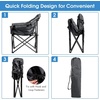 image:imageGiantex Portable Camping Chair Outdoor Folding Moon Saucer Chair for Lawn with Soft Padded Seat Cup Holder and Carry BagGrey