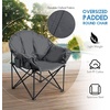 image:imageGiantex Portable Camping Chair Outdoor Folding Moon Saucer Chair for Lawn with Soft Padded Seat Cup Holder and Carry BagGrey