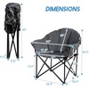 image:imageGiantex Portable Camping Chair Outdoor Folding Moon Saucer Chair for Lawn with Soft Padded Seat Cup Holder and Carry BagGrey