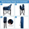 image:imageGiantex Portable Camping Chair Outdoor Folding Moon Saucer Chair for Lawn with Soft Padded Seat Cup Holder and Carry BagNavy