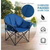 image:imageGiantex Portable Camping Chair Outdoor Folding Moon Saucer Chair for Lawn with Soft Padded Seat Cup Holder and Carry BagNavy