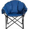 image:imageGiantex Portable Camping Chair Outdoor Folding Moon Saucer Chair for Lawn with Soft Padded Seat Cup Holder and Carry BagNavy