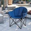 image:imageGiantex Portable Camping Chair Outdoor Folding Moon Saucer Chair for Lawn with Soft Padded Seat Cup Holder and Carry BagNavy