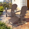 image:imageGiantex Set of 2 Adirondack Chair Weather Resistant HDPE Outdoor Fire Pit Chairs WRetractable Ottoman 330LBS Weight Capacity for Backyard Poolside Garden Lawn Patio Lounge Chair 2 CoffeeCoffee
