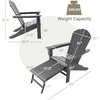 image:imageGiantex Set of 2 Adirondack Chair Weather Resistant HDPE Outdoor Fire Pit Chairs WRetractable Ottoman 330LBS Weight Capacity for Backyard Poolside Garden Lawn Patio Lounge Chair 2 CoffeeGrey