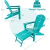 image:imageGiantex Set of 2 Adirondack Chair Weather Resistant HDPE Outdoor Fire Pit Chairs WRetractable Ottoman 330LBS Weight Capacity for Backyard Poolside Garden Lawn Patio Lounge Chair 2 CoffeeTurquoise
